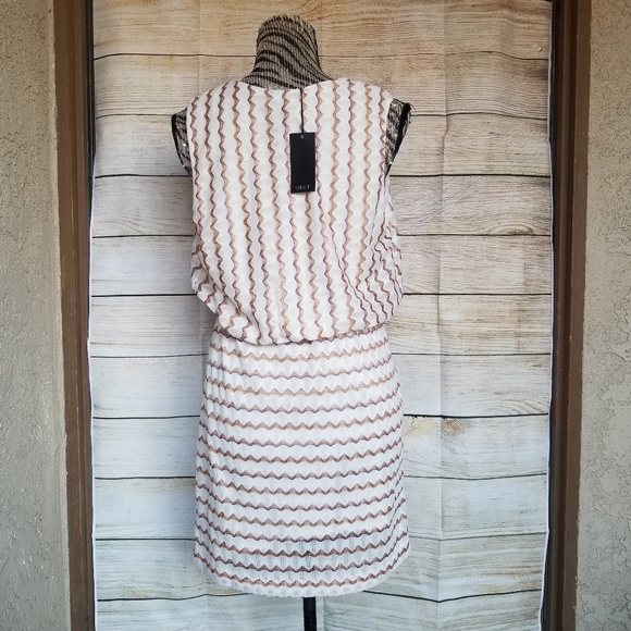 NWT Greylin cream rainbow stitched dress large - Picture 5 of 8